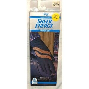 Vtg Womens Tan Sheer Energy Gloves by Leggs - Knit Lined NIB Camel Brown